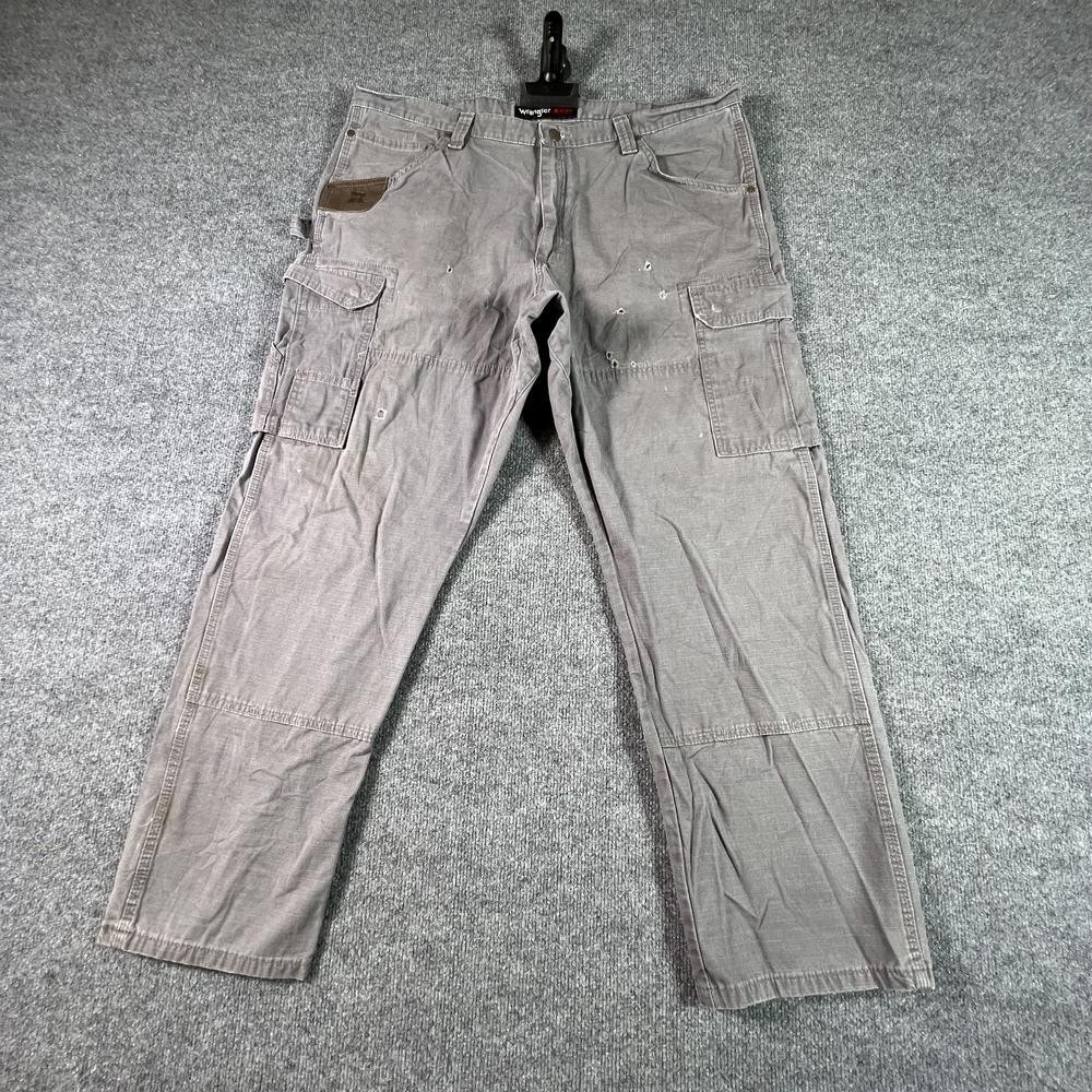 Wrangler Riggs Carpenter Pant Men's 40x30 Gray Cotton Straight Workwear Utility